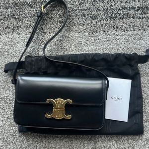 Celine Black and Gold Shoulder Bag